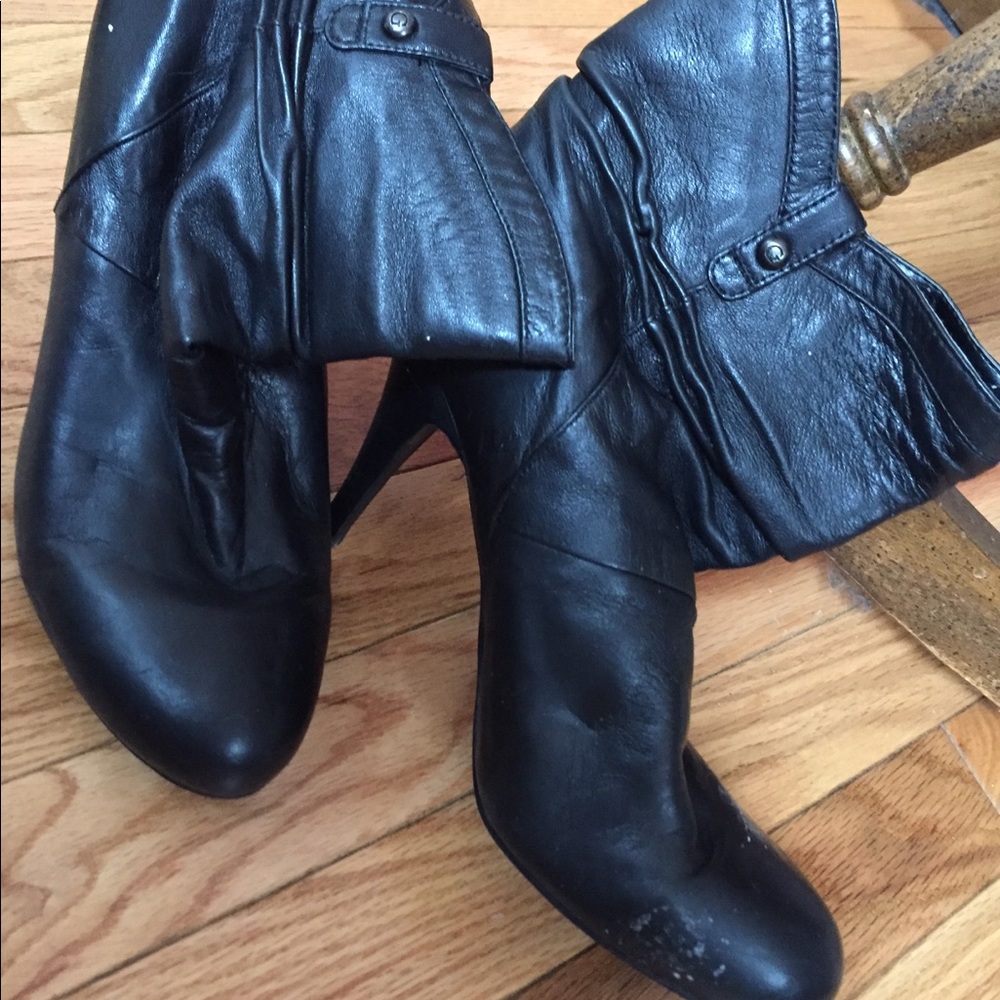 Black Leather Booties